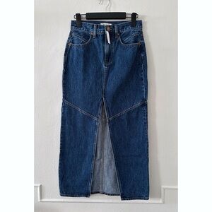 Madewell Denim Mid Rise Maxi Skirt Pineland Wash